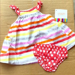 Giggle summer stripes tie strap dress
